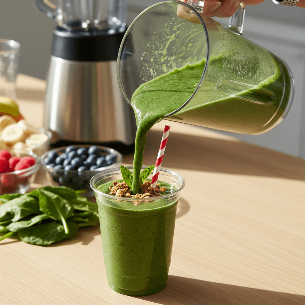 Bebida natural e saudável sendo consumida