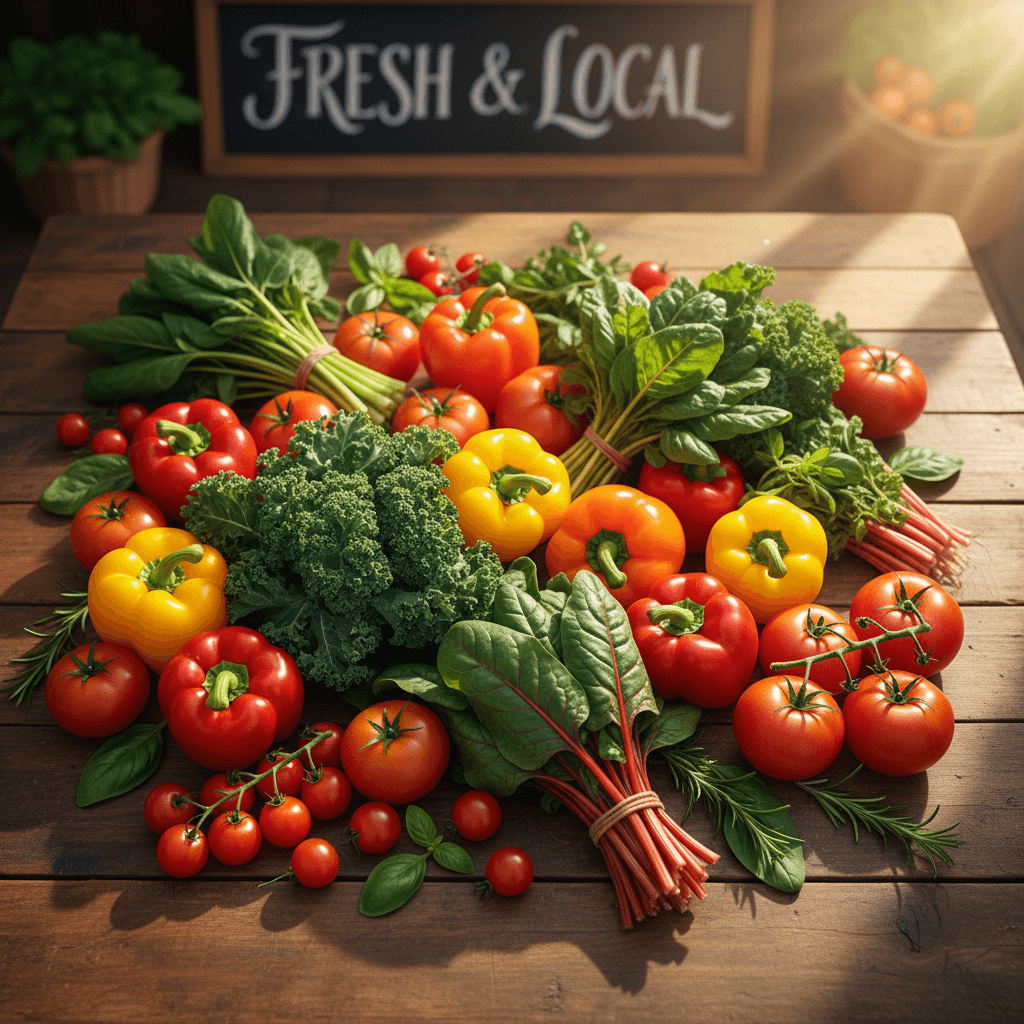 Alimentos naturais e vegetais frescos